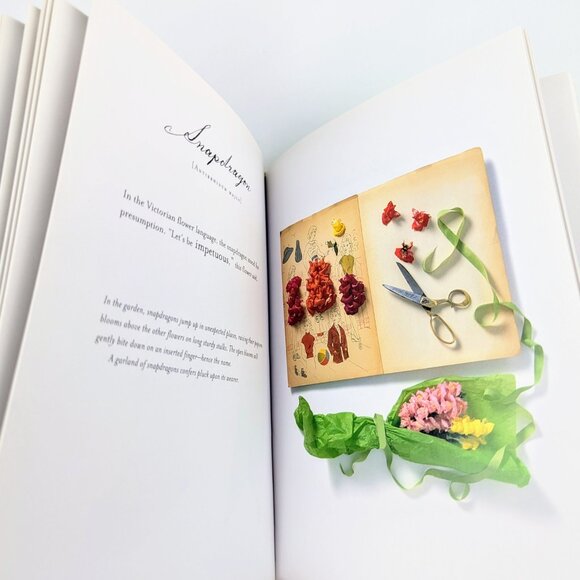 The Meaning of Flowers bright yellow book with Victorian floral illustrations - Picture 8 of 16